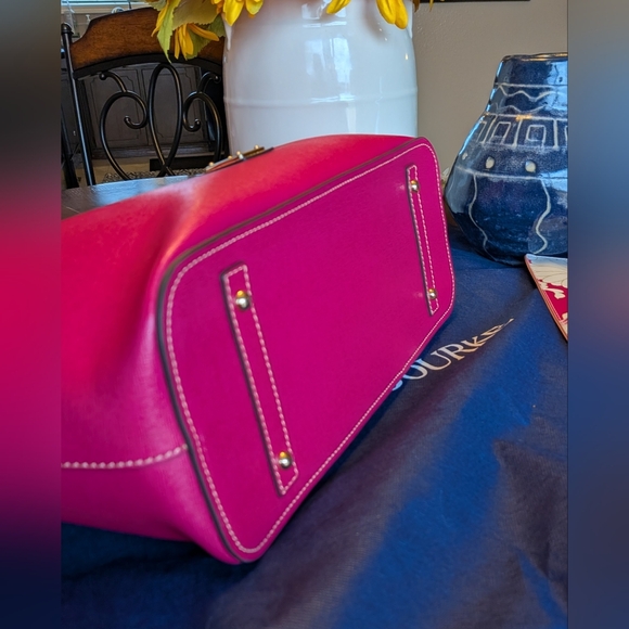 Dooney & Bourke Beacon, Saffino Leather Tote Set in Fushia-EUC - Picture 8 of 12